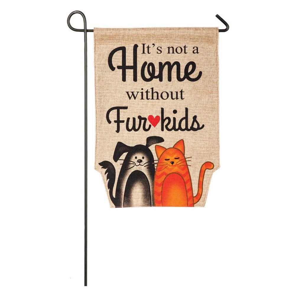 Fur Kids Burlap Garden Flag