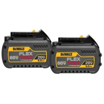 DeWalt 20V-60V MAX FLEXVOLT DCB606-2 6 Ah Lithium-Ion Battery Combo Pack 2 pc