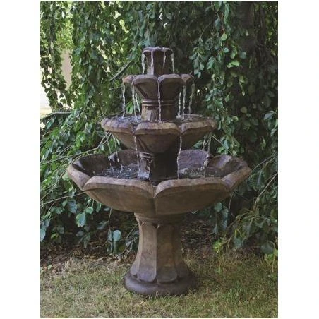 Henri Studio Cast Stone Montreux Three-Tier Water Fountain, 040209585243