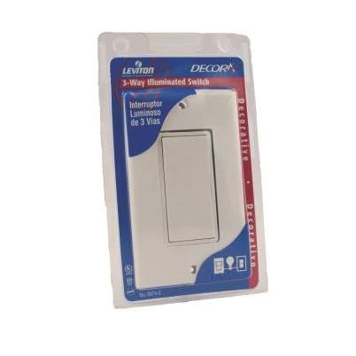 Decora 15 Amp Residential Grade Illuminated Rocker Switch with Wallplate, White