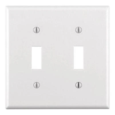 2-Gang Toggle Wall Plate, White