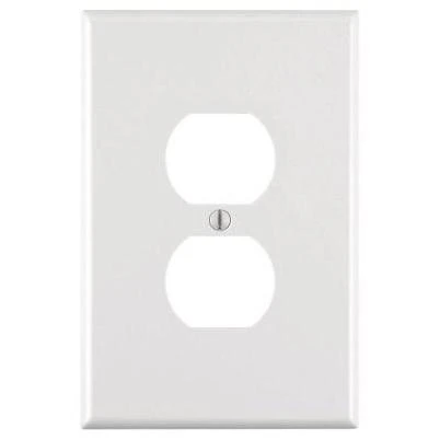 1-Gang Jumbo Duplex Outlet Wall Plate, White