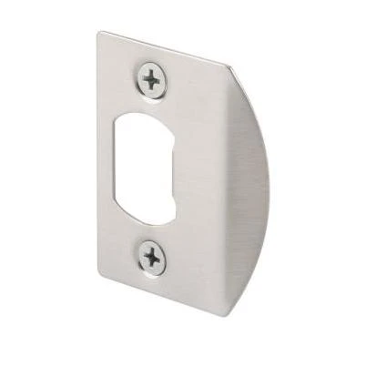 Prime-Line 2-1/4 in. H X 1-5/8 in. L Satin Nickel Gray Steel Latch Strike Plate