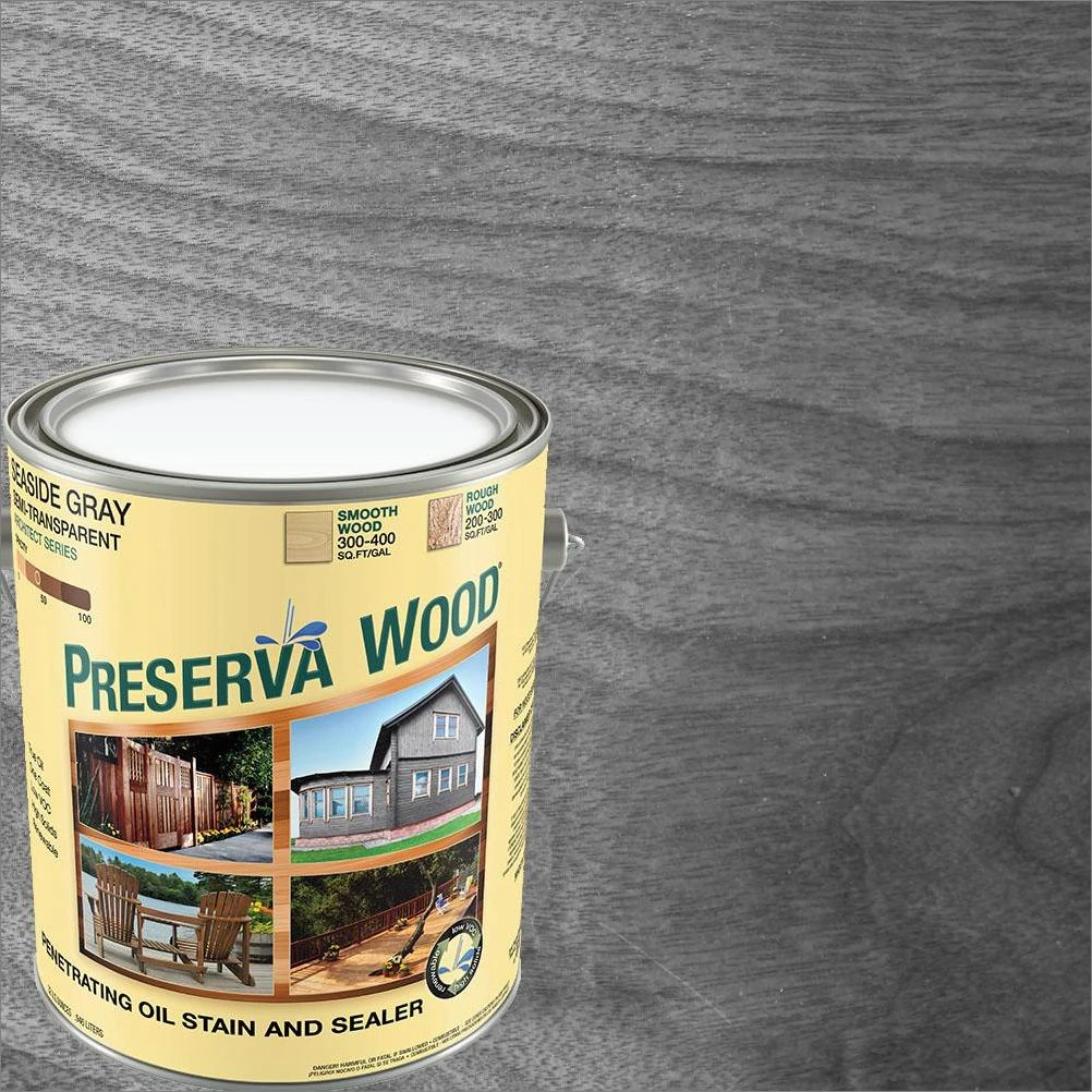 Preserva Wood 1 gal. Driftwood Gray Semi-Solid Exterior Wood Stain and Sealer