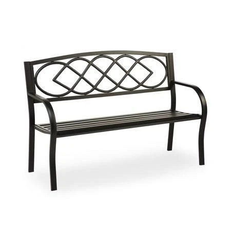 Evergreen 50 in. Celtic Knot Metal Outdoor Garden Bench