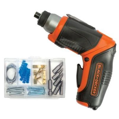 Black & Decker 4-Volt MAX Lithium-Ion Pivot 1/4 In. Cordless Screwdriver with Accessories