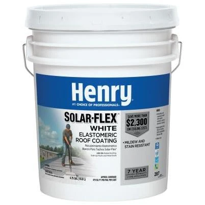 Henry SolarFlex 5 Gal. White Acrylic Latex Elastomeric Roof Coating