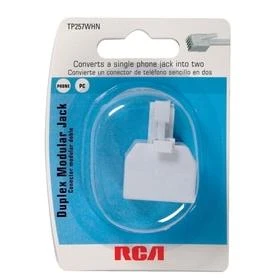 RCA White 2-Line Phone Splitter