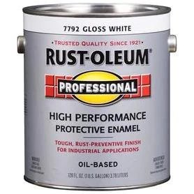 Rust-Oleum Professional Oil Based Gloss Protective Rust Control Enamel, White, 1 Gal.