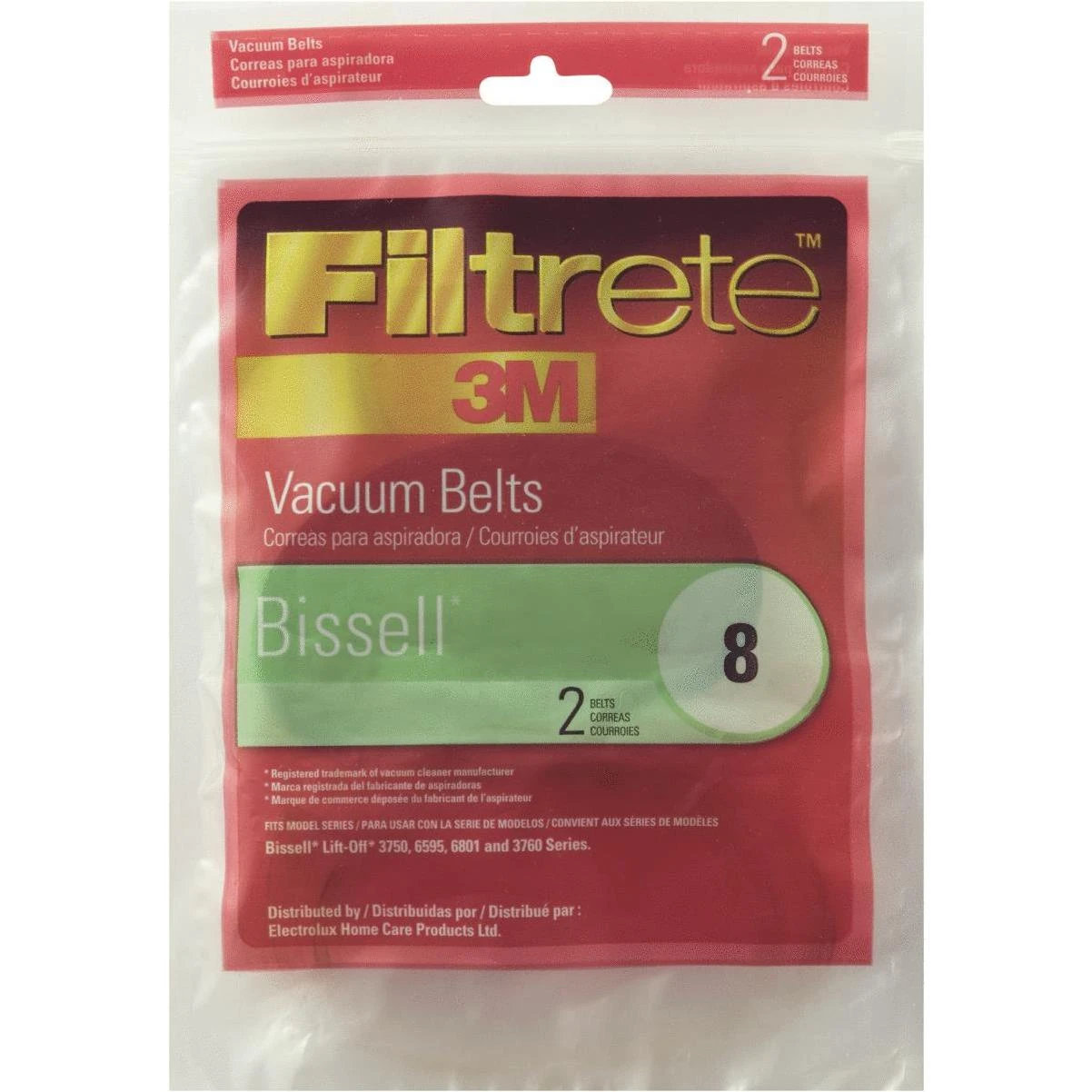 3M Filtrete Bissell Type 8 Lift-Off Bagless Models Vacuum Cleaner Belt (2-Pack)