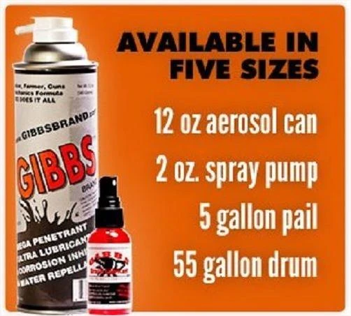 Gibbs Lubricant 2 Pack of 12oz Cans