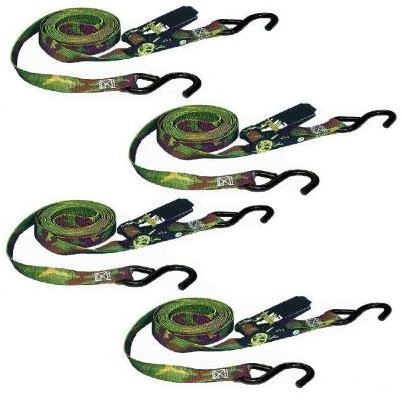 Ratchet Tie Down, Camo, 8 Ft., 4-Pk.