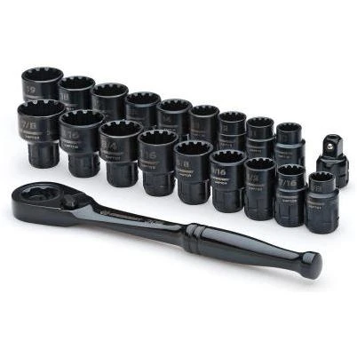 3/8 in. Drive Pass-Thru X6 Ratchet and Socket Set (20-Piece)