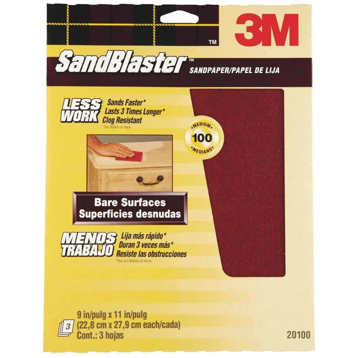3M SandBlaster Bare Surfaces Sandpaper