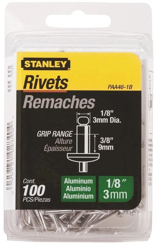 RIVET 1/8X3/8IN ALUMINUM 100PK