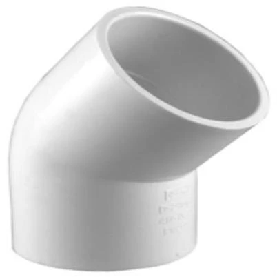 Charlotte Pipe 1-1/2 In. Slip x Slip Schedule 40 45 Deg. PVC Elbow (1/8 Bend)