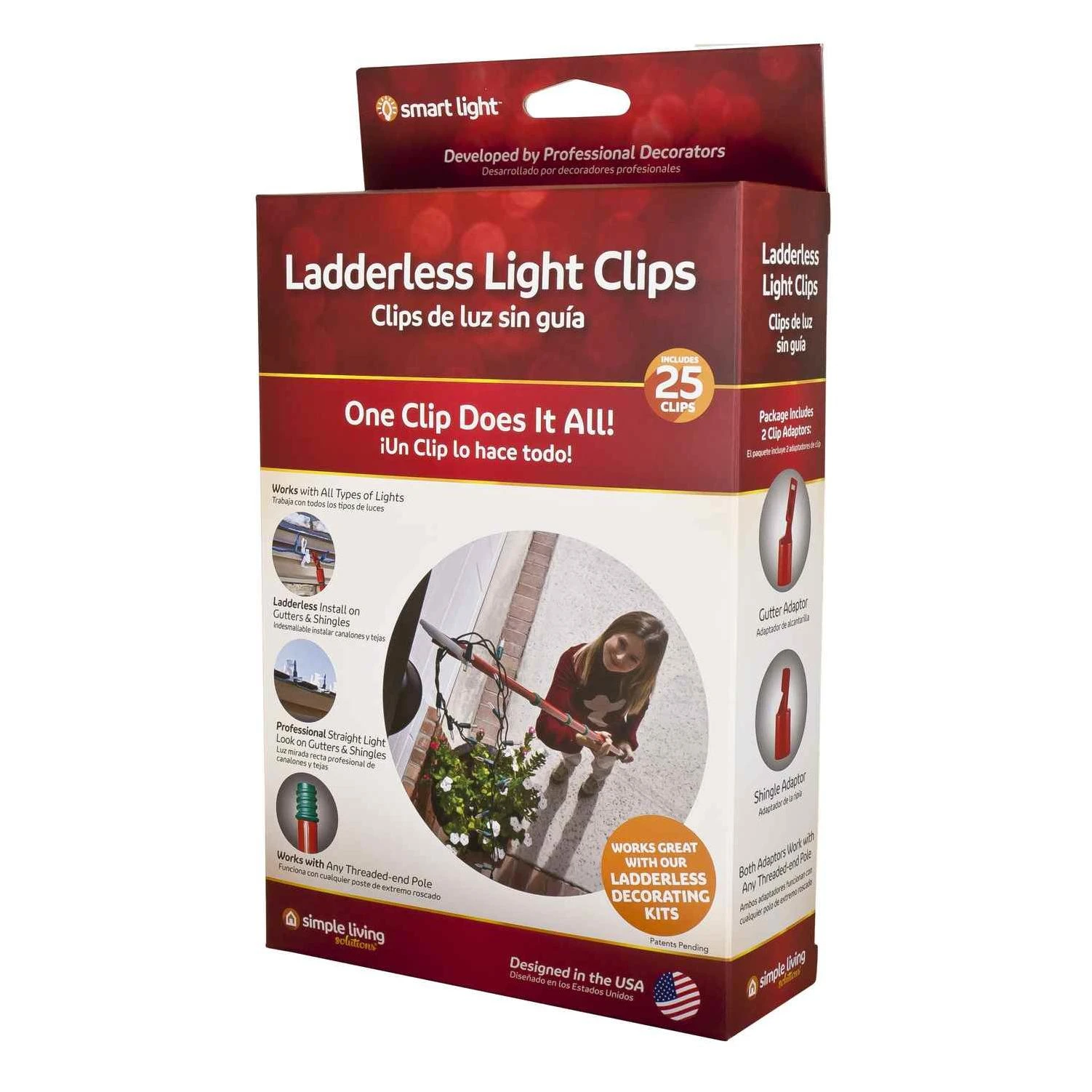 Simple Living Light Clips White Plastic 25 count
