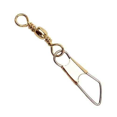 01041-014 Brass Barrel Swivels With Safety Snaps - Size 14, 7 Pieces