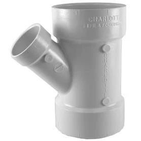 Charlotte Pipe 4-in x 4-in x 2-in dia PVC Wye Fitting