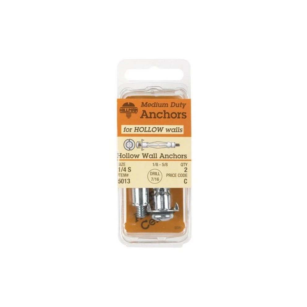 Hillman Fastener Corp 5013 Hollow Wall Anchor-1/4S 2PK HOL WALL ANCHOR