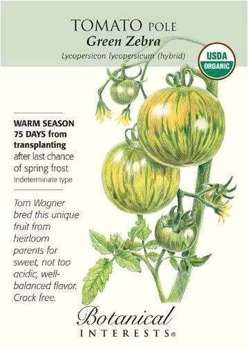 Certified Organic Heirloom Tomato Seeds - Green Zebra Variety