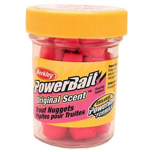 Powerbait Biodegradable Trout Nuggets Soft Bait, Fluorescent Red, 1.1 Ounce