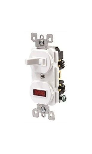 Leviton 606549 Spole Stack Switch & Pilot Light White