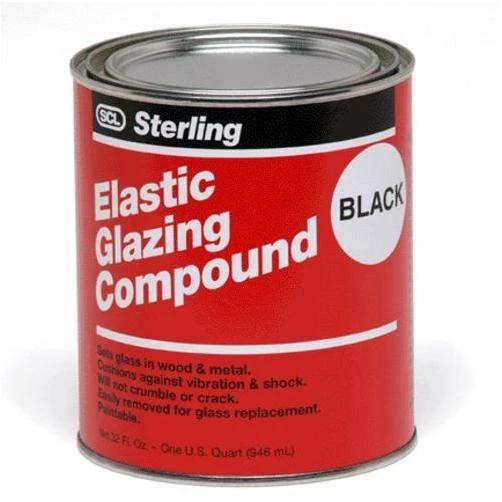 020104 Elastic Glazing Compound, 1 Quart, Black For Windows And Doors