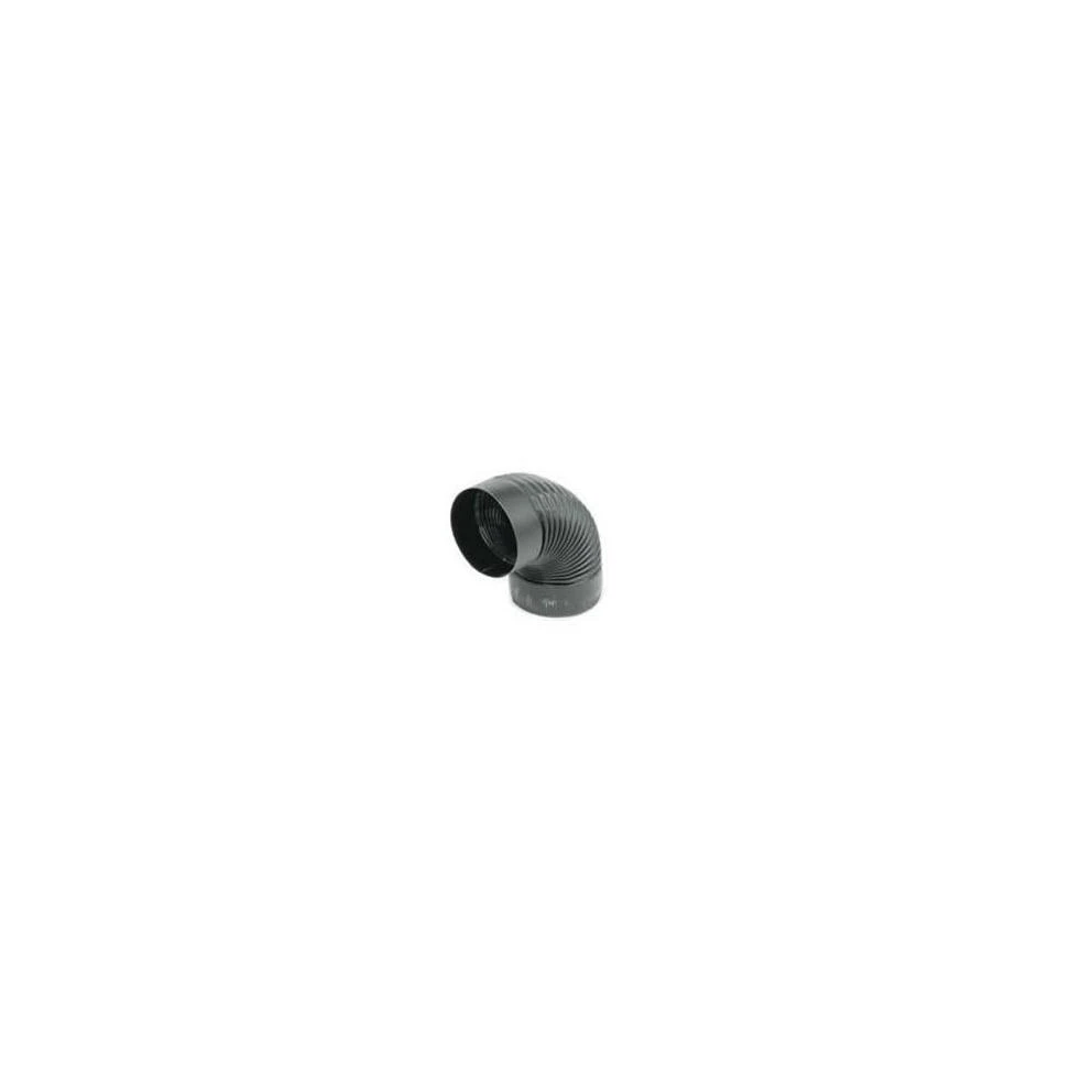 Gray Metal Products  Inc. 6-24-602C 6 Inch  24-ga Snap-Lock Black Stovepipe 90 Deg Corrugated Nonadjustable Elbow