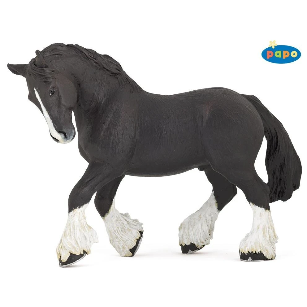 Black Shire Horse Figurine - Model 51517 - Realistic Stallion Collectible