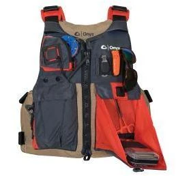 121700-706-004-17 Kayak Fishing Vest&#44; Adult Universal - TanGrey