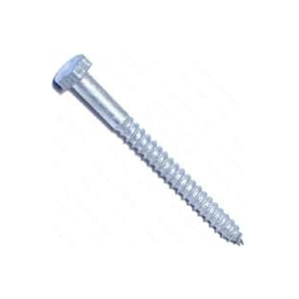 Midwest Fastener 05559 Lag Screw, 1/4-10 Thread, 3 in OAL, 2 Grade, Galvanized Steel, SAE Measuring