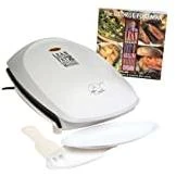 George Foreman GR26CB Family Size Plus Grill with Cookbook, White