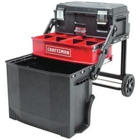 CRAFTSMAN 21.57-in 1-Drawer Plastic; Metal Lockable Wheeled Tool Box (Red)