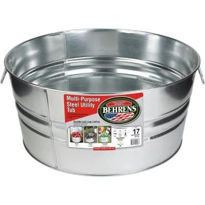 17 Gal. Galvanized Steel Round Tub