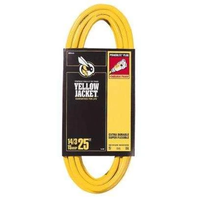 Yellow Jacket Extension Cord, 15A 14 Gauge, 25 Ft.