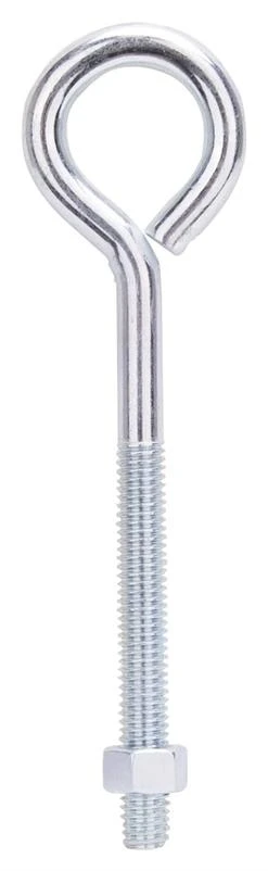 ProSource LR286 Eye Bolt, 9.5 mm Thread, Machine Thread, 3 in L Thread, 1-5/8 in Dia Eye, 292 lb Working Load, Steel