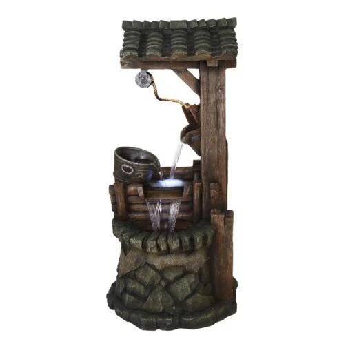 Alpine Corp TZL128 Water Well Fountain with Tiering Bucket