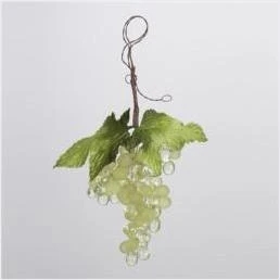 7 In. Tuscan Winery Green & Clear Grape Cluster Christmas Ornament