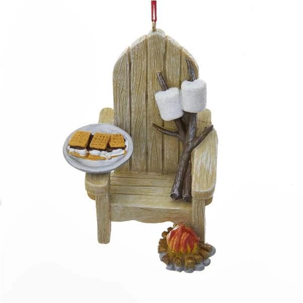 Kurt Adler Adirondack Chair and Plate of Smores Ornament Resin