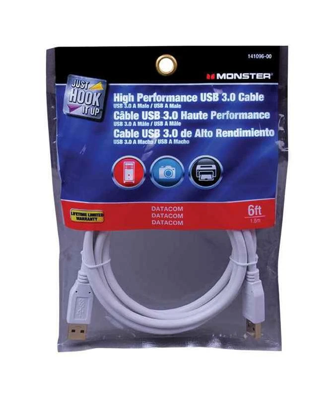 Monster Cable Just Hook It Up 6 ft. L USB Cable