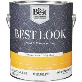 Best Look Latex Premium Paint & Primer In One Eggshell Interior Wall Paint, Extra Deep Base, 1 Gal.