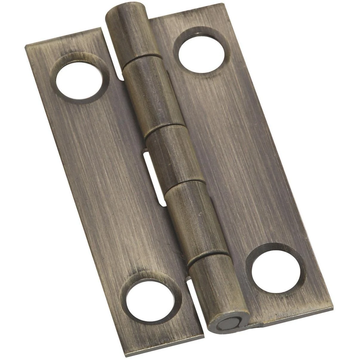 National 7/8 In. x 1-1/2 In. Antique Brass Narrow Decorative Hinge (2-Pack)