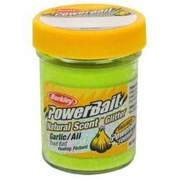 Powerbait Natural Scent Glitter Trout Bait - Garlic Chartreuse 1.75 Oz