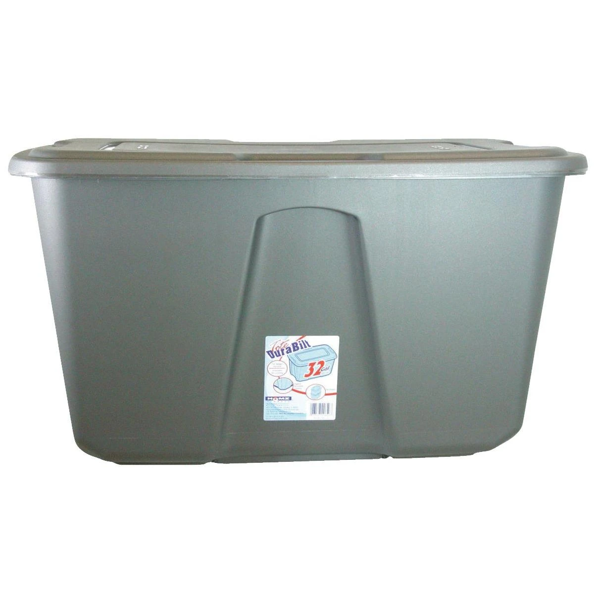 Homz 32 Gal. Gray 4-Way Handle Storage Tote