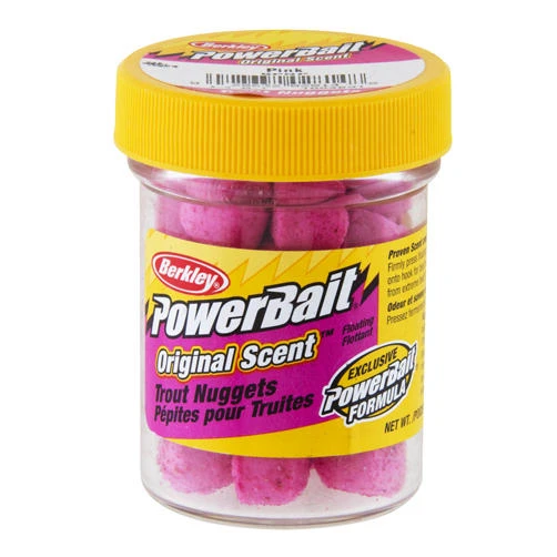 Powerbait Biodegradable Power Nuggets, Pink, 1.1 Ounce For Trout Fishing
