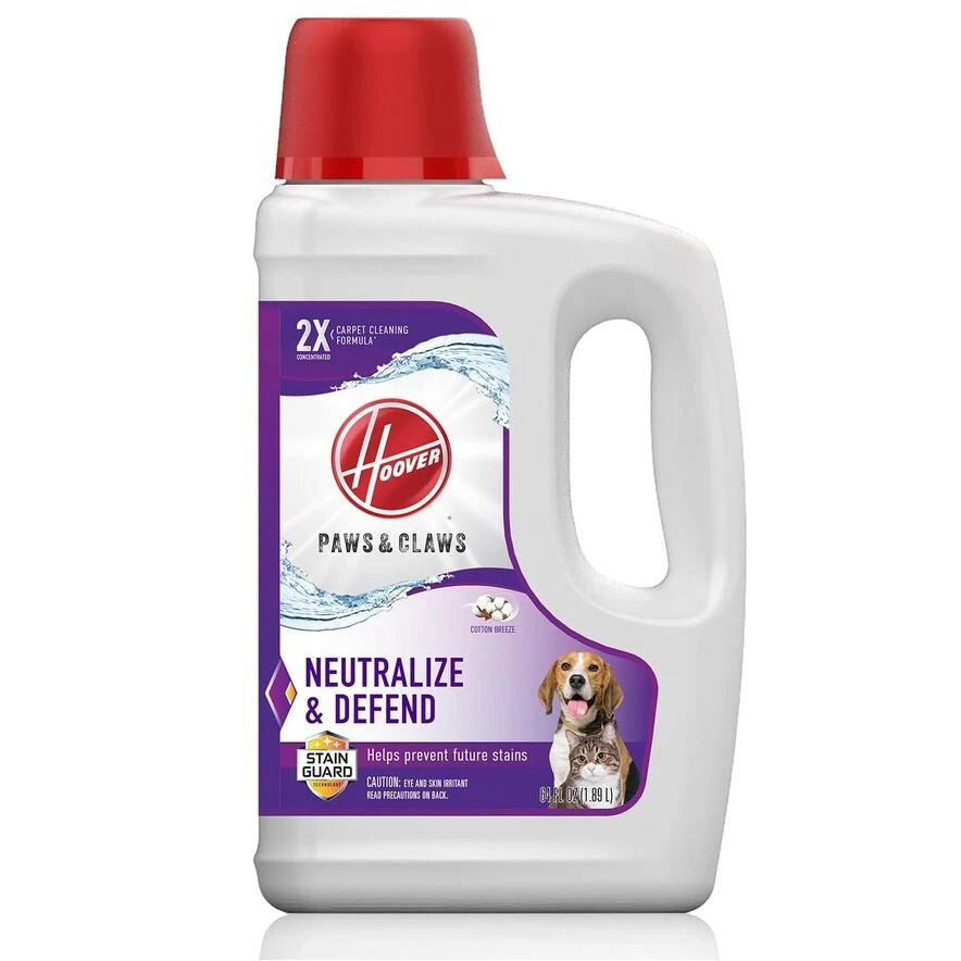 Hoover Paws & Claws Carpet Cleaning Solution with Stainguard 64-oz., Purple