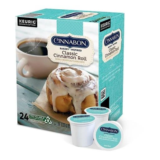 "Cinnabon Classic Cinnamon Roll Coffee, Keurig K-Cup Pods, Light Roast, 24/Box (6305)"