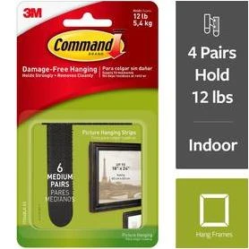 Command 6-Pack Black Adhesive Hook