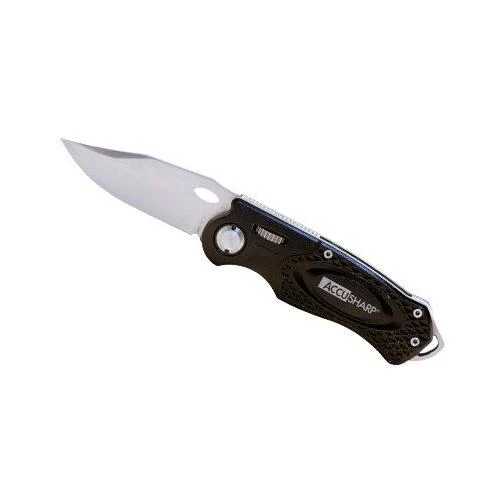 703c Folding Sport Knife With Belt Clip, Black Aluminum Handle